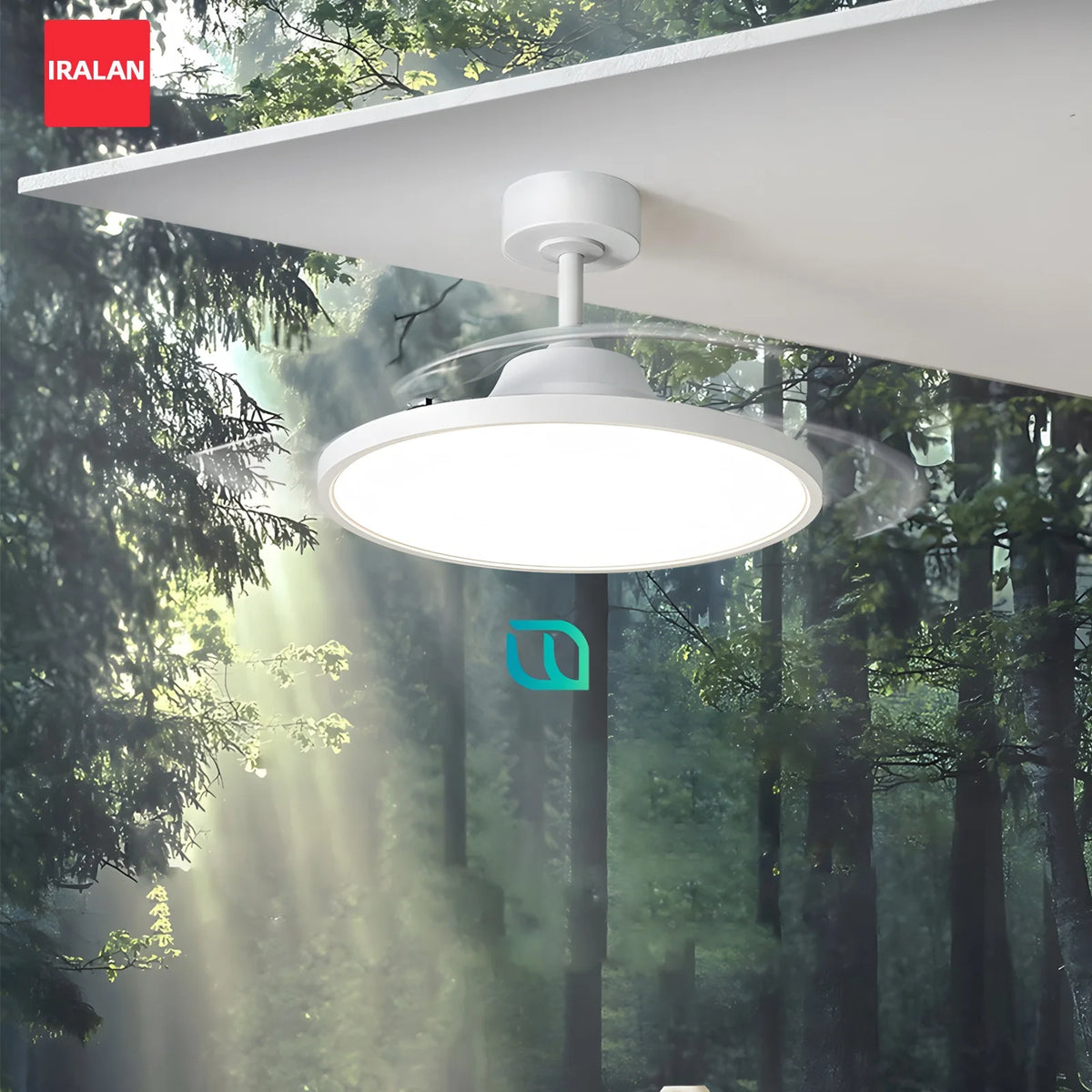 Ventilatore da soffitto semplice con luce Ventilatore elettrico intelligente retrattile Grande ventilatore per sala da pranzo per la casa Apparecchi decorativi da 42/48 pollici