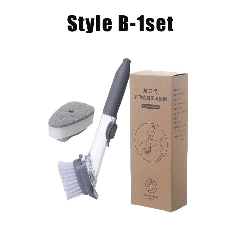 Nuovo set di bacchette per piatti Sapone antigraffio Spazzola per piatti Scrubber Spugna per pulizia cucina Spazzola per pulizia per pentole Piatti Lavello Viene