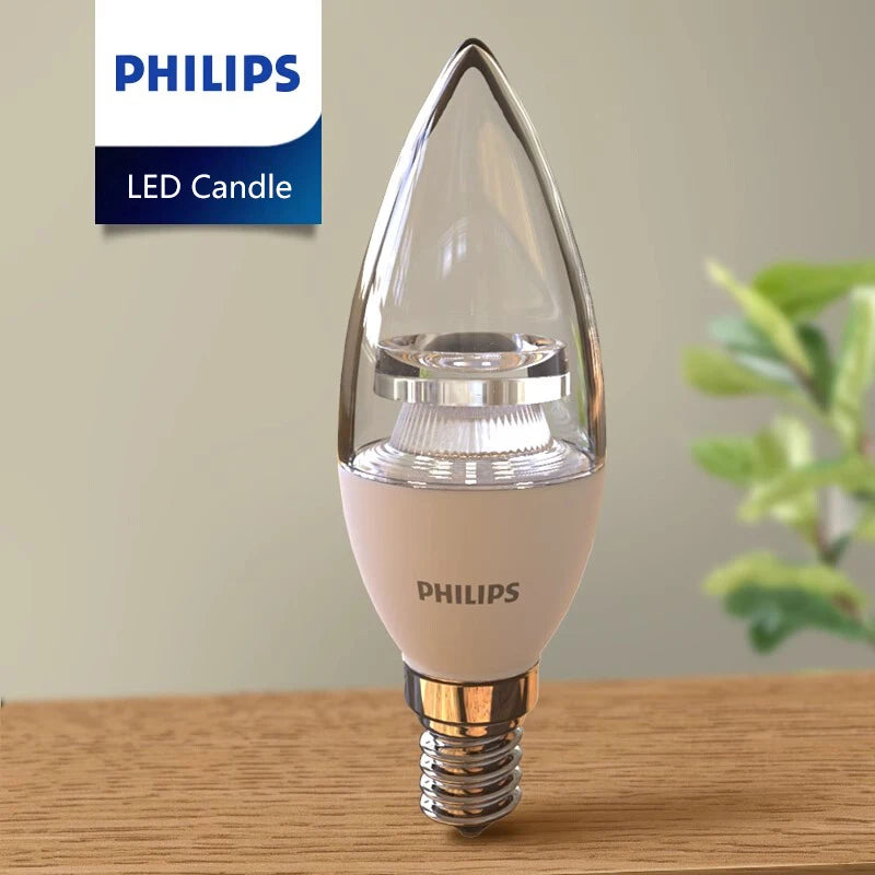 Philips LED Candela E14 Lampada 3.5W 5.5W B Lampadina MyCare 2700K Luce calda EyeComfort 220V-240V Lampada lampadario in cristallo LED trasparente, 1x