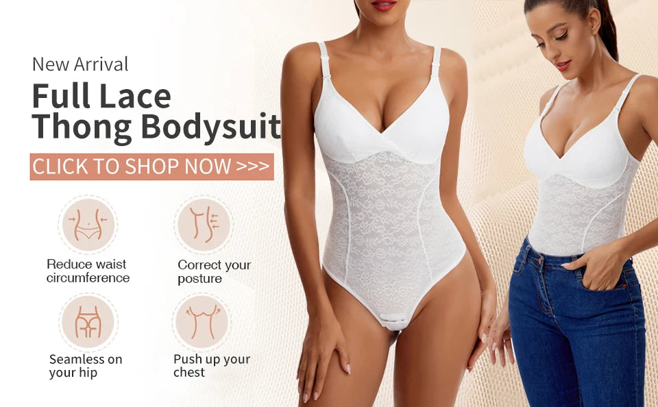 Perizoma in pizzo Body Shapewear Donna Nuovo Shaper per tutto il corpo Vita sottile Tummy Control Intimo Pancia piatta Corsetto liscio Nudo