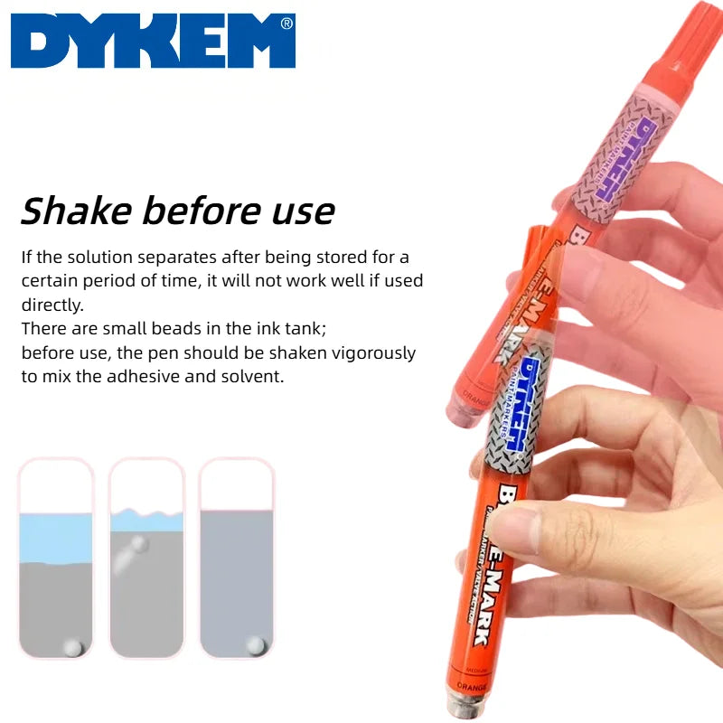DYKEM BRITE-MARK Pennarello Permanente Medio, Penna Industriale a Rapida Asciugatura per Metallo, Plastica, Gomma, Vetro, Legno