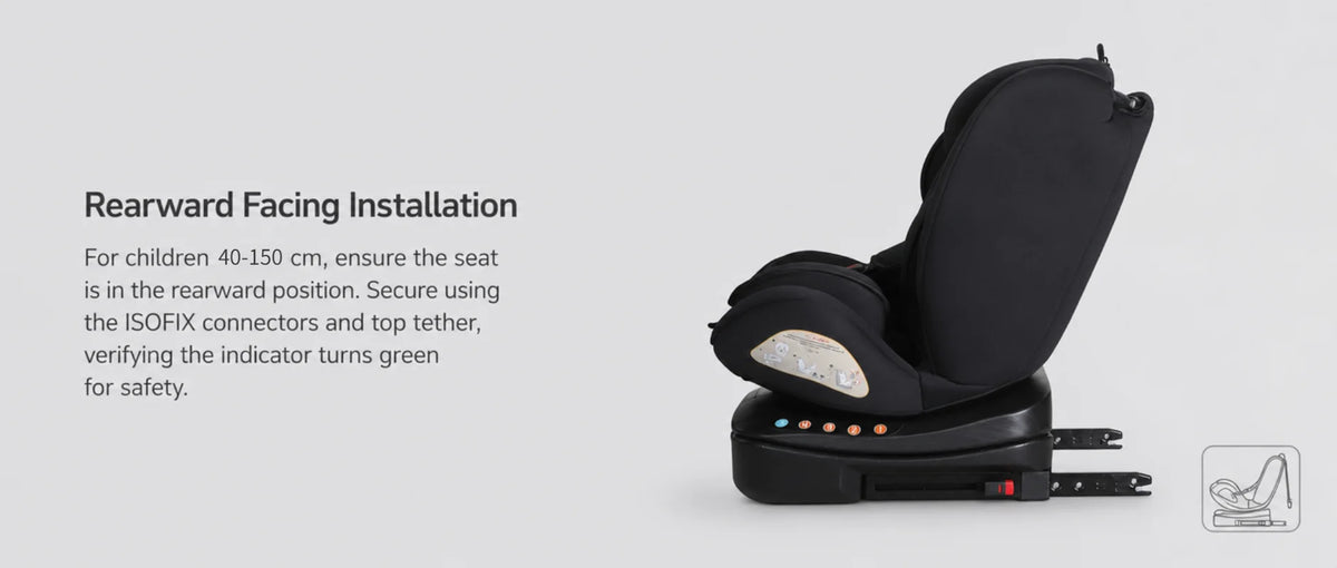 Seggiolino Auto per Bambini ISOFIX 360 ° Seggiolino di sicurezza per bambini orientabile in avanti e all'indietro, approvato ECE R129 i-Size, per bambini da 0 a 12 anni.