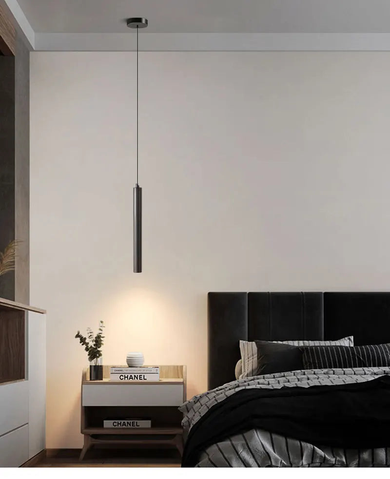 Lampade a sospensione a LED nere con cavo Decor per camera da letto TV Sfondo Lampade a sospensione sospese regolabili per sala da pranzo