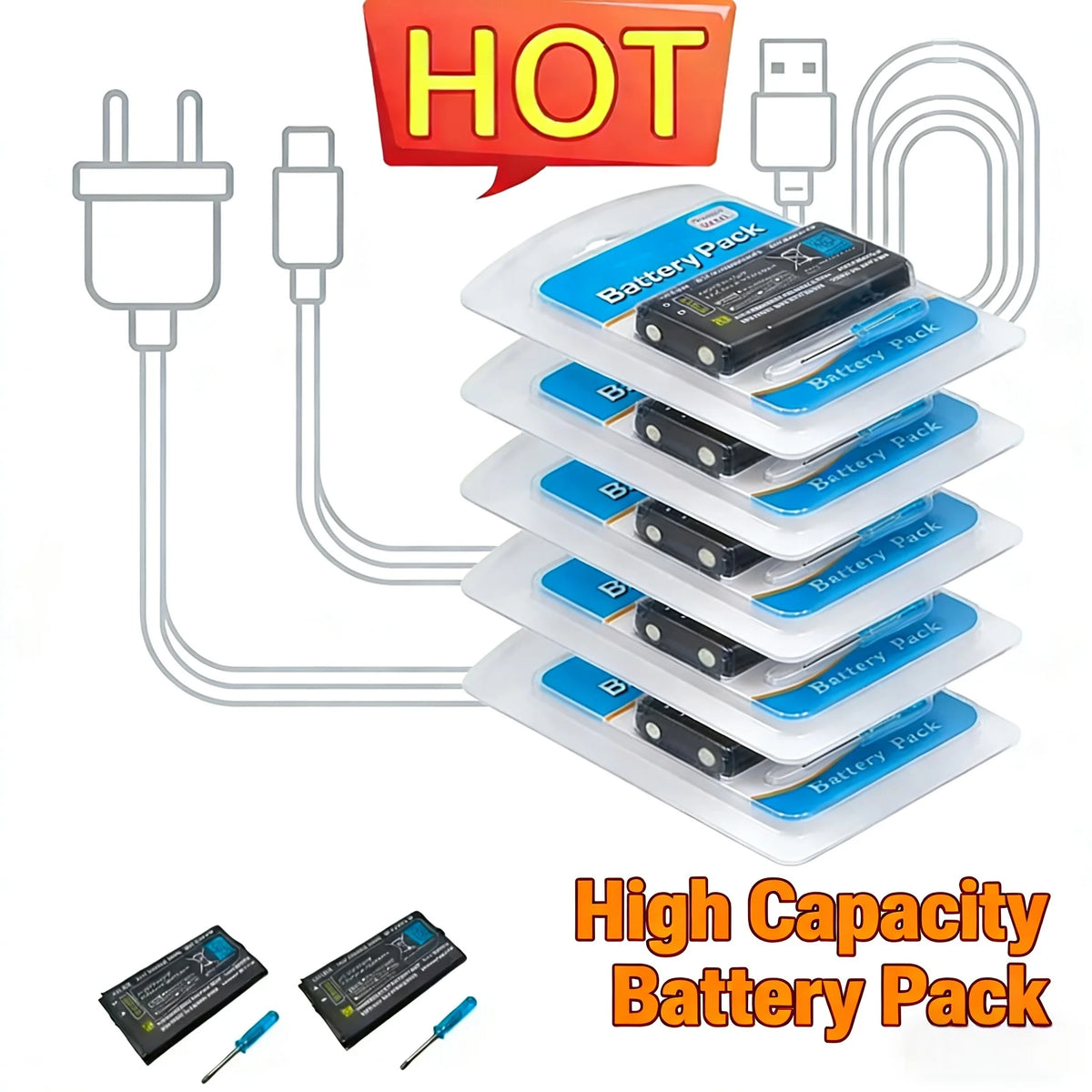 Batteria di ricambio Hotsale SPR-003 da 2000 mAh ad alta capacità per 3DS XL/3DS LL agli ioni di litio con set di cacciaviti per batteria 3DSLL 3DSXL