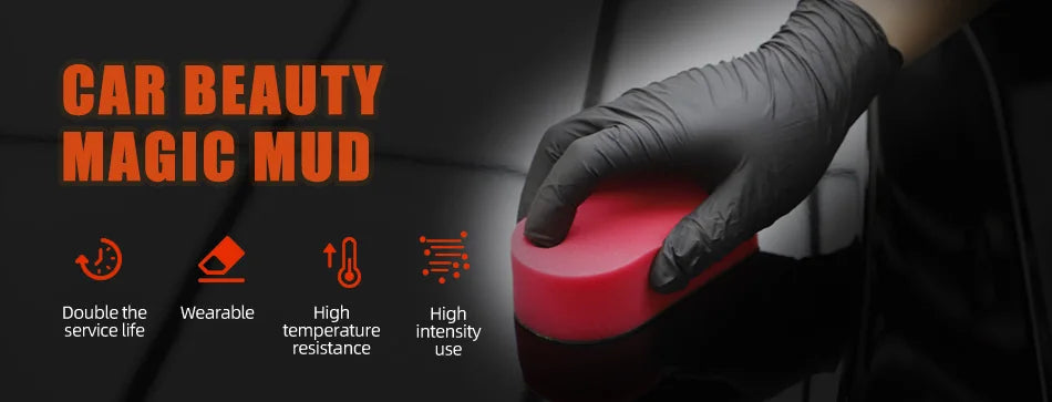 SPTA 1PC Tampone in Argilla Magica Rossa per Lavaggio Auto, Spugna per Pulizia e Dettagli Auto, Accessori per il Lavaggio