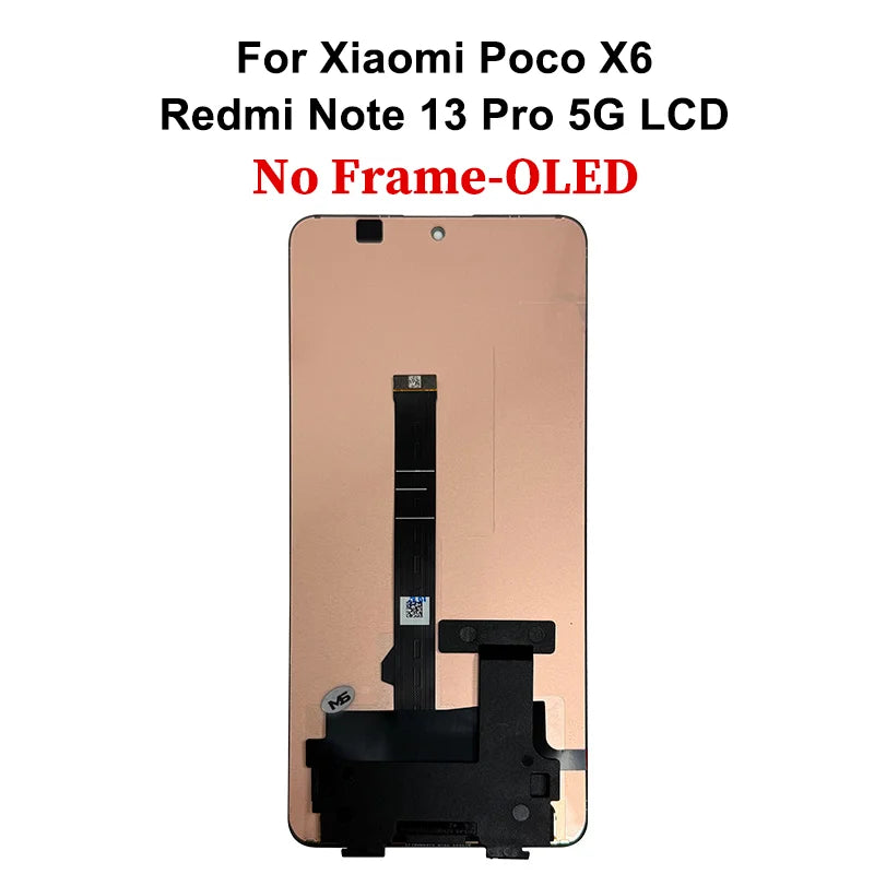 Display OLED per Xiaomi Poco X6, schermo LCD con digitalizzatore touch per Redmi Note 13 Pro 5G, modello 23122PCD1G, assemblaggio per Poco X6 Pro, display LCD K70E.