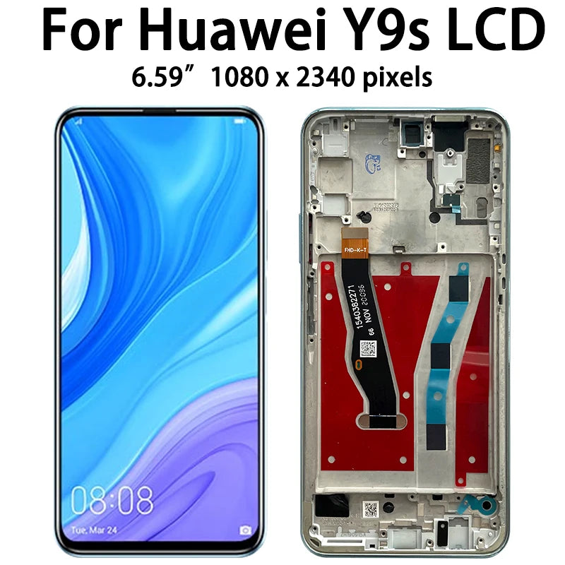 6.59 "Y9S Display Per Huawei Y9s STK-L21 L22 LX3 Display LCD Touch Screen Digitizer Per Huawei P Smart Pro 2019 LCD Con Telaio