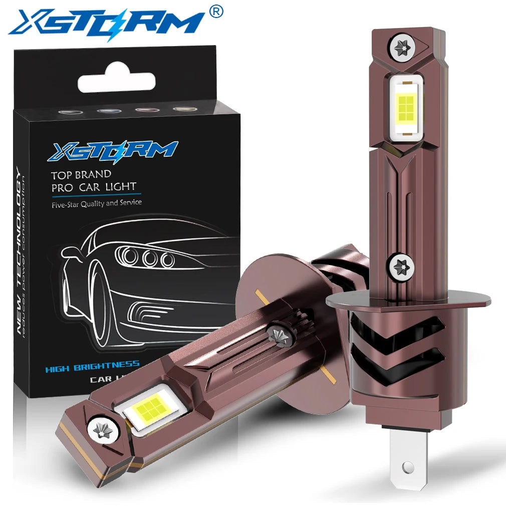 XSTORM H1 Lampadine LED 40000LM 100W Fari LED H1 Canbus con Ventola, Luci Turbo per Auto 6000K 12V Plug & Play