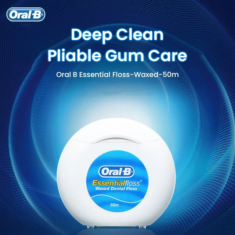 Filo interdentale essenziale Oral-B cerato alla menta, confezione da 50 m