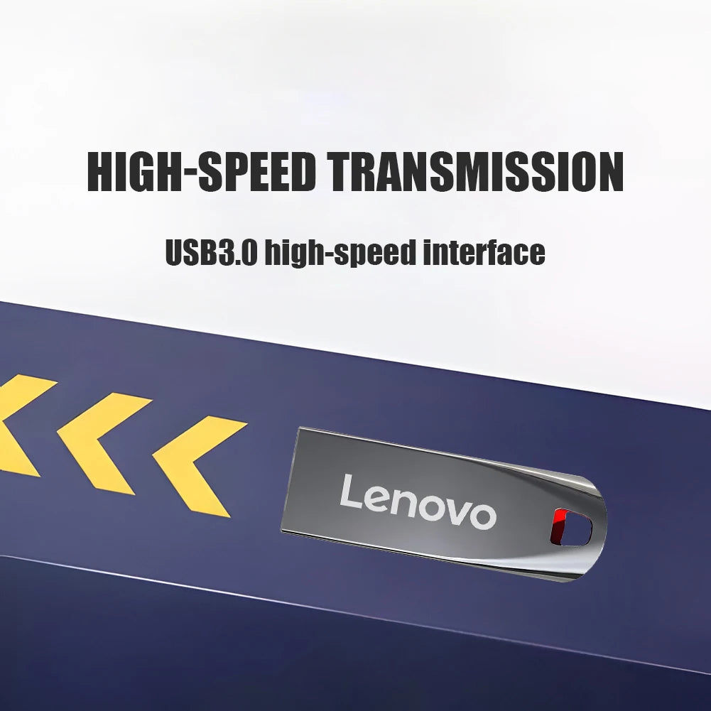 Pendrive USB 3.0 ad alta velocità di Lenovo, in metallo, unità flash portatile per l’archiviazione esterna di dati, disponibile in diverse capacità: 128 GB, 64 GB, 1 TB, 512 GB, 256 GB.