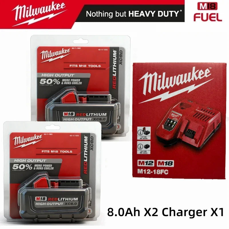 Batteria agli ioni di litio Milwaukee M18 18V 6.0Ah 12.0Ah ad alta potenza, 100% originale, per utensili elettrici a batteria 48-11-1850 48-11-1815