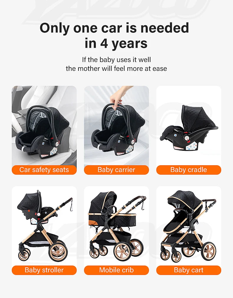 Passeggino 3 in 1 Passeggino multifunzionale Facile da viaggio pieghevole Seggiolino di sicurezza per carrozzina portatile Standard UE Spedizione gratuita