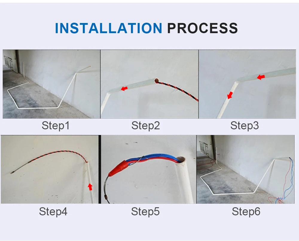 Cavo passacavi in fibra di vetro da 3mm 5-50M, strumento per elettricisti per la passaggio di fili, guida per cavi elettrici attraverso condotti e pareti