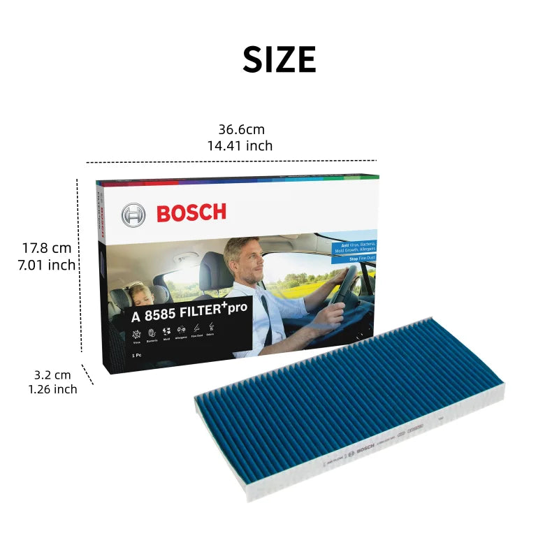 Filtro abitacolo Bosch 8585 per VW ID.3 ID.4 ID.5 ID.6 ID.7; per Audi Q4 Q5 e-tron; per Škoda Enyaq; Carbone attivo【OE:1ED819644】