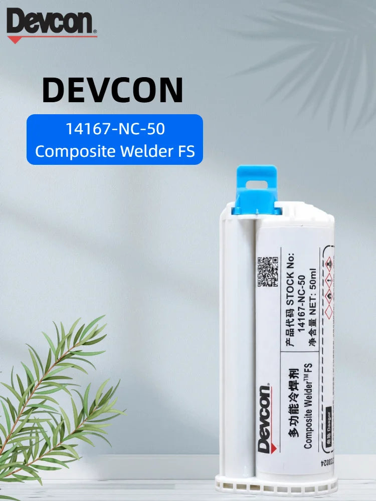 Adesivo Strutturale Bicomponente in Metacrilato Devcon 14167 FS 50ml, Colla a Rapida Asciugatura per Riparazione di Metallo, Plastica e FRP