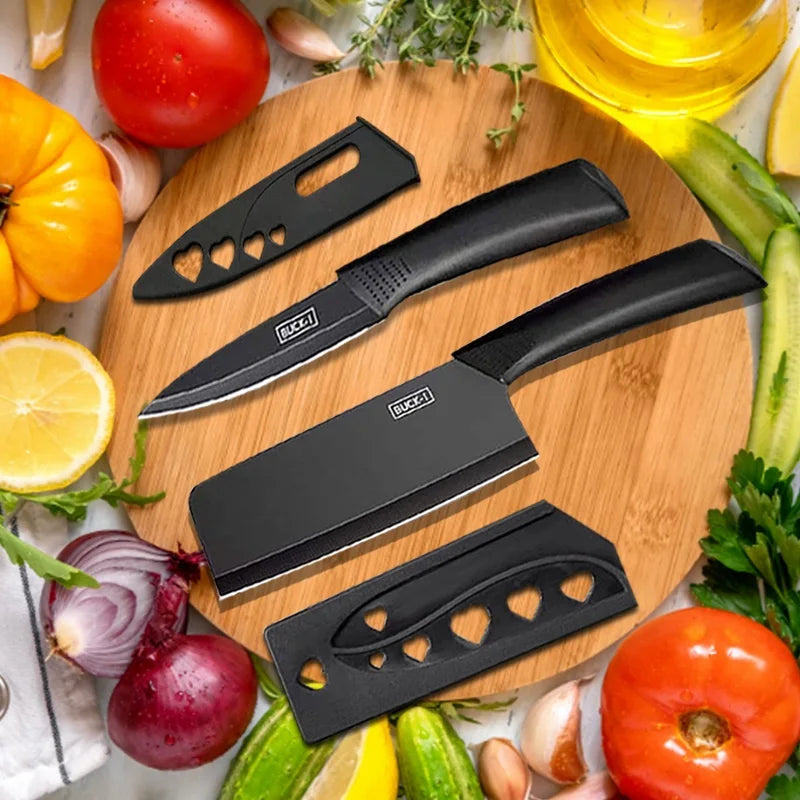 WXCOO Coltello da Cucina, Coltello da Chef per Frutta, Affettatrice per Verdure, Coltello per Disossare, Tritatutto Domestico con Coperchio, Mannaia in Acciaio Inox