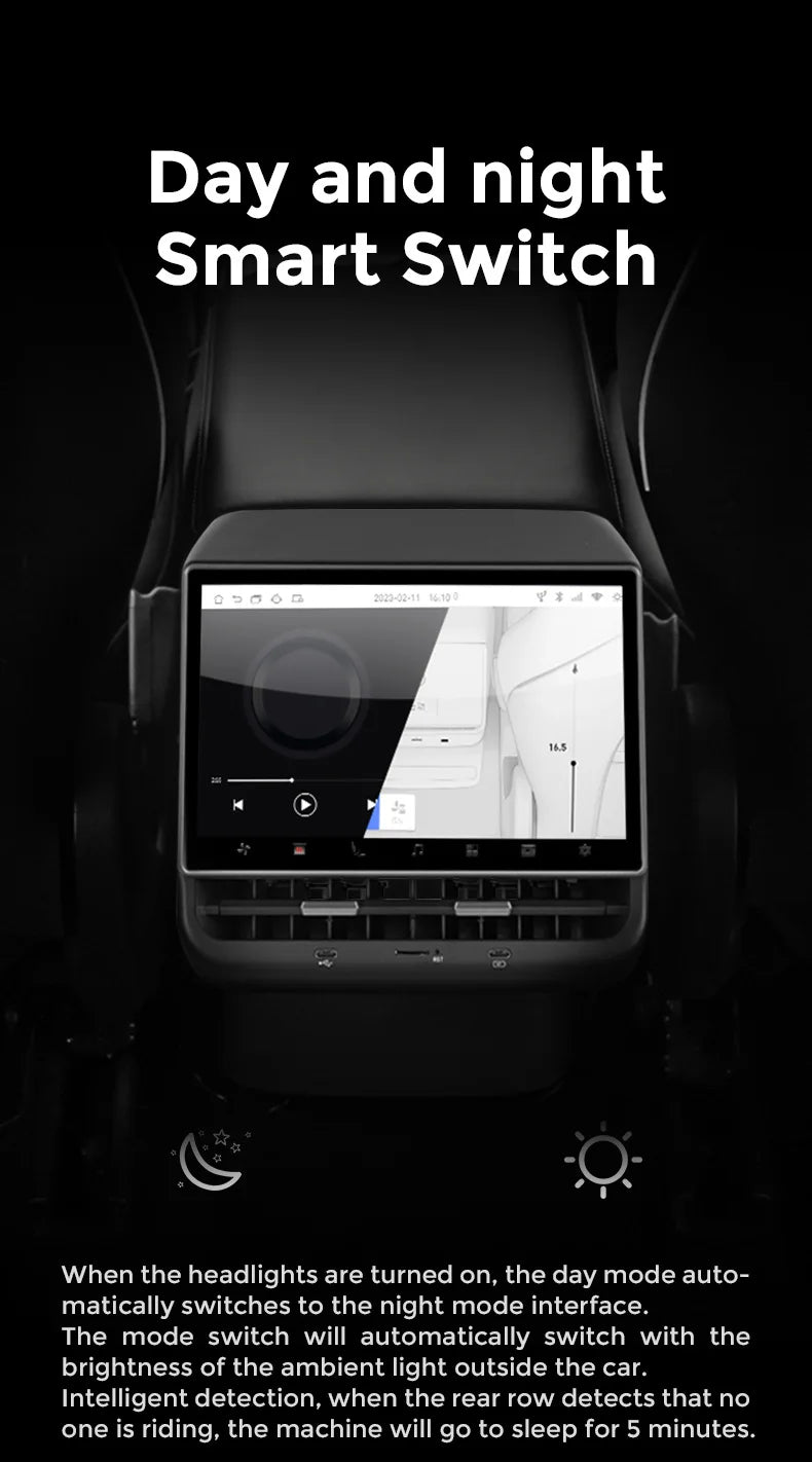Mekede Sistema Multimediale di Intrattenimento Android da 8,66 Pollici 4GB 64GB con Controllo Touch per Tesla Model 3/Y, Regolazione Sedile, Controllo Climatizzatore, Supporto YouTube Netflix 4G LTE WiFi, Lettore Video Multim