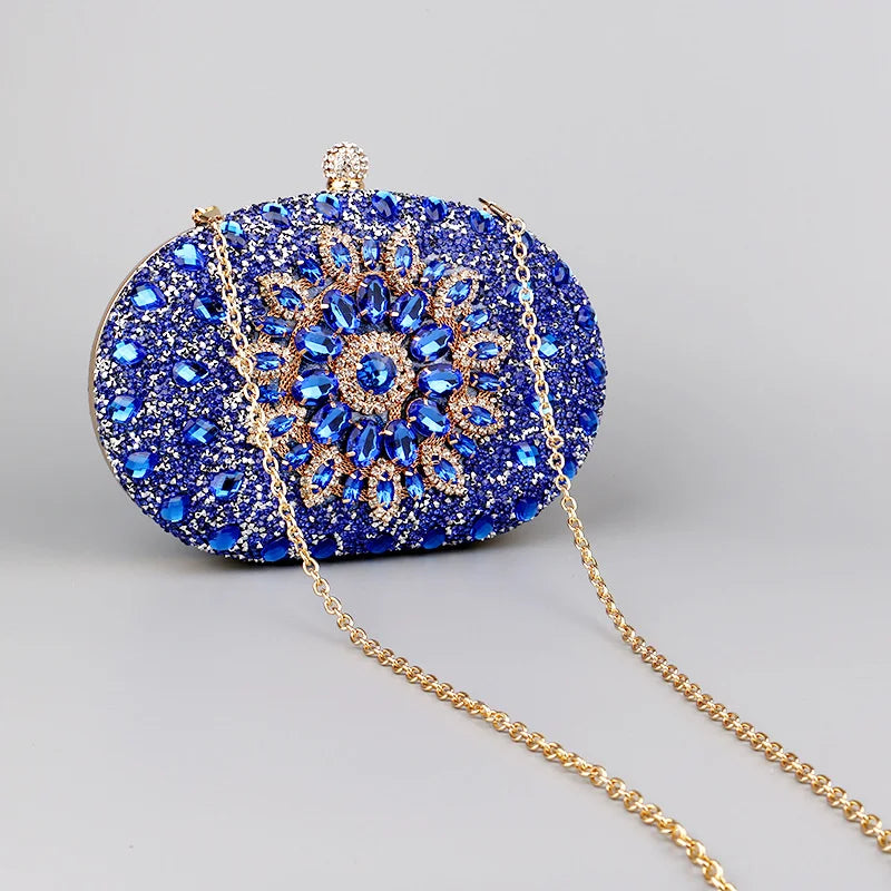 Diamond Crystal Women Make Up Cosmetic Evening Shoulder Messenger pochette borsa per telefono borsa dorata argentea rossa rosa nera