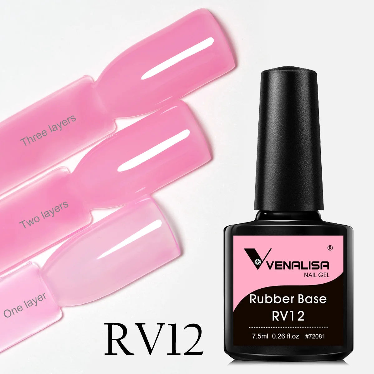 VENALISA Base in Gomma Cappotto Colore Gel per Unghie Smalto Gelatina Semi Trasparente Francese per Unghie Camouflage Soak off UV LED Gel per Unghie Smalto