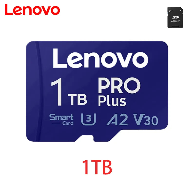 Scheda Micro SD ad alta velocità Lenovo, 1 TB, 512 GB, classe V30, U3, scheda di memoria Micro SD da 256 GB, per la registrazione di video in 4K, scheda TF per droni e action cam.