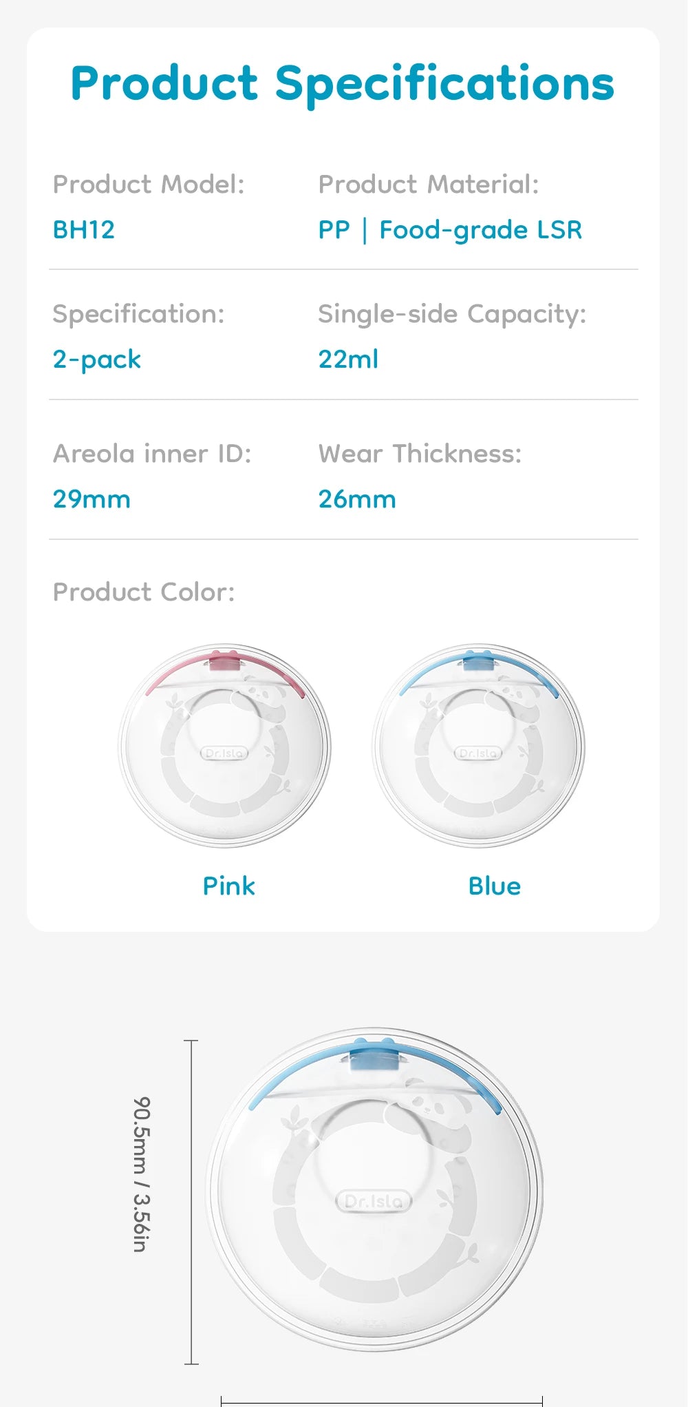 MAMIJOY Raccoglitore di Latte Materno 2 Pezzi 26mm in Silicone Ultra-Sottile Senza BPA, Coppette per Allattamento Indossabili, Salvagoccia per Latte Materno a Prova di Perdite per Mamme