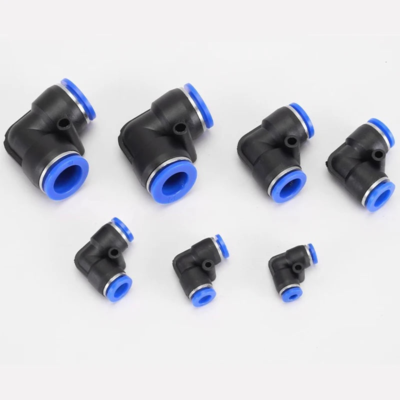 10PCS Raccordo rapido pneumatico PV Gomito da 90 gradi in plastica 4mm 6mm 8mm 10mm Parti dell'aria Tubo Push In Water Connettore rapido