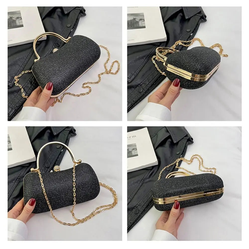 Borsa da sera da donna con perline da sposa Borsa da pranzo Borse a tracolla a catena Elegante pochette con strass Borsa da sera a forma di uovo