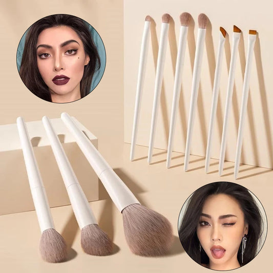 Set di 5-12 Pennelli Professionali per Trucco, Pennelli per Ombretto, Eyeliner, Contouring, Fondotinta e Sfumatura, Strumenti Cosmetici per la Bellezza del Viso Femminile
