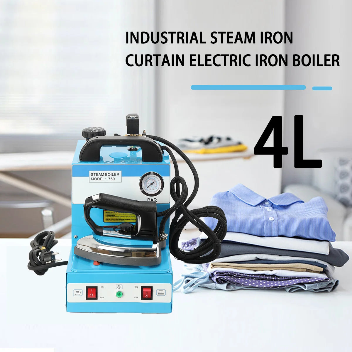 Ferro da Stiro Elettrico 1600W 220V, Macchina da Stiro a Pressione Verticale, Ferro da Stiro a Vapore Industriale ad Alta Potenza