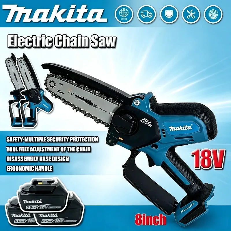 Motosega a Batteria Makita per Lavorazione del Legno, Piccola Sega Elettrica Portatile da 18V con Lama da 6 Pollici, Mini Motosega Portatile