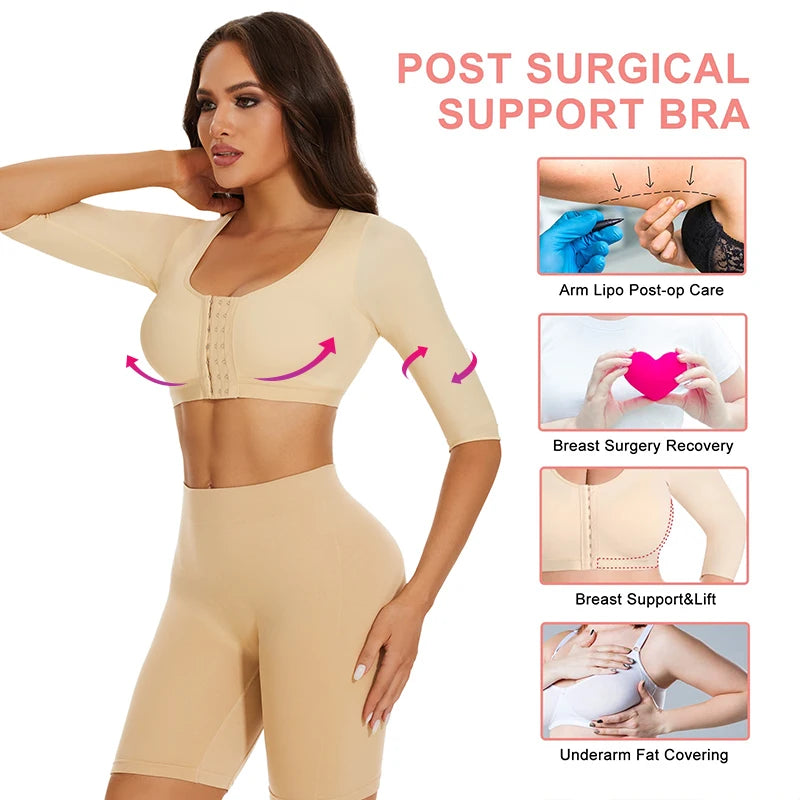 Shaper Top per le donne Flabby Braccia Compressione Post Chirurgia Chiusura frontale Reggiseno Canotta corta Shapewear Supporto per la schiena Body Shaper