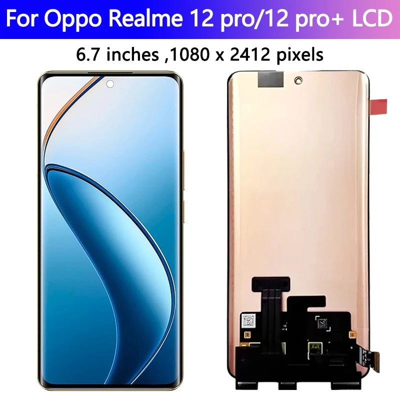 Display LCD AMOLED da 6,7 pollici per Oppo Realme 12 Pro/12 Pro+ Plus RMX3840 RMX3842, gruppo digitalizzatore touchscreen
