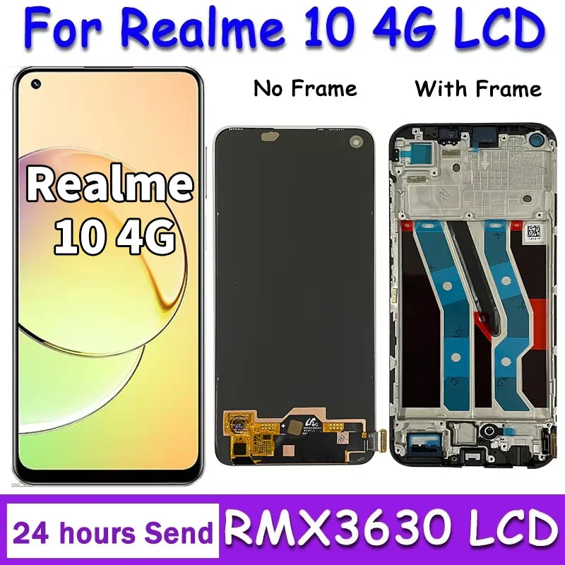Nuovo display AMOLED da 6,4” per Oppo Realme 10 RMX3630, schermo LCD con pannello touch e digitalizzatore per Realme 10 4G.