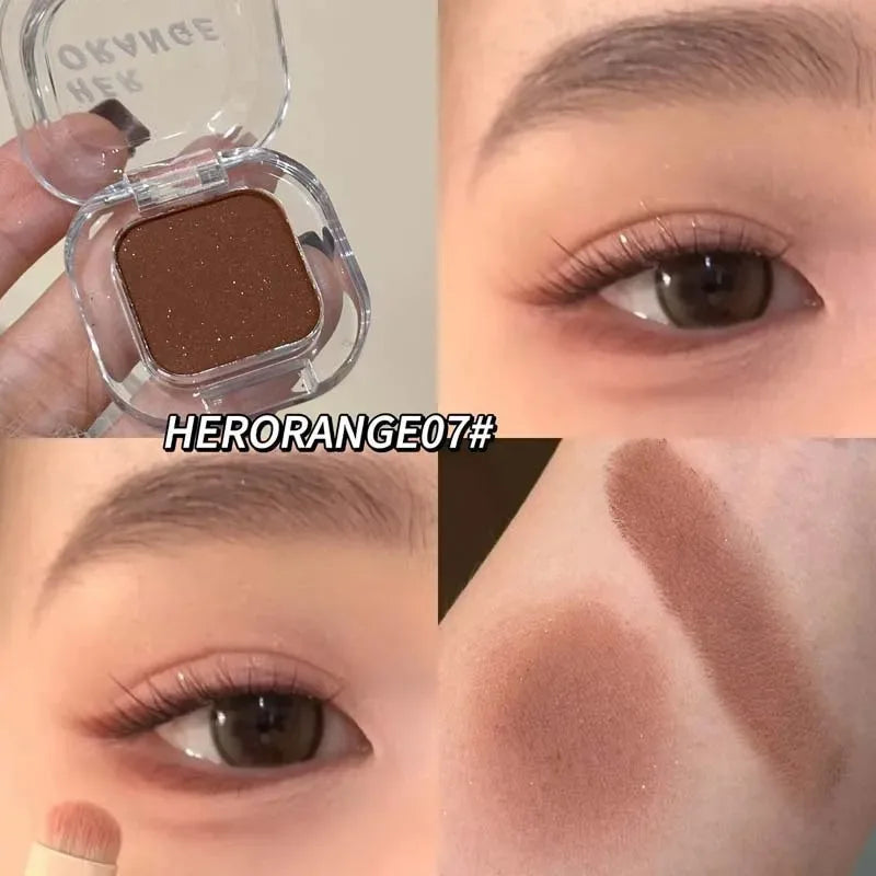 Palette Ombretto Monocromatico Rosso Marrone, Eyeliner in Polvere, Rosso Corallo Opaco Setoso, Eyeliner Effetto Baco, Impermeabile, Trucco Aegyo-sal