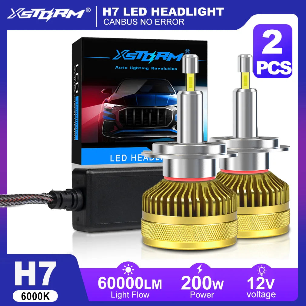 XSTORM H7 Lampadine LED per Fari H1 H11 9005 Luci LED 200W 60000LM 6000K Fari Auto Canbus Senza Errori Abbaglianti/Anabbaglianti Lampada Auto