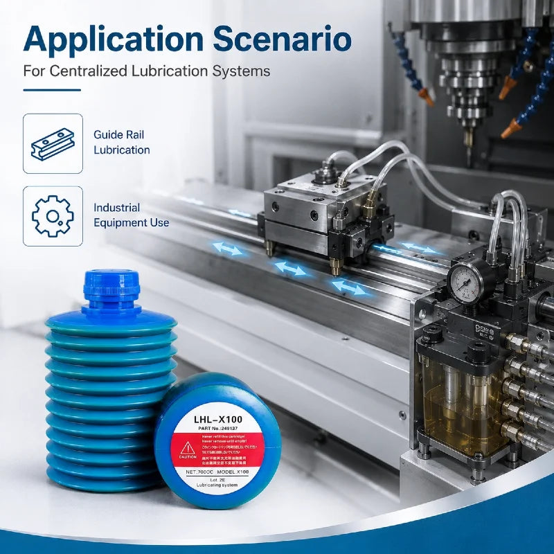 Cartuccia di Grasso LUBE LHL-X100-7 249137 per Macchine CNC, Lubrificazione Centralizzata, Guide Lineari e Viti a Ricircolo di Sfere 700CC