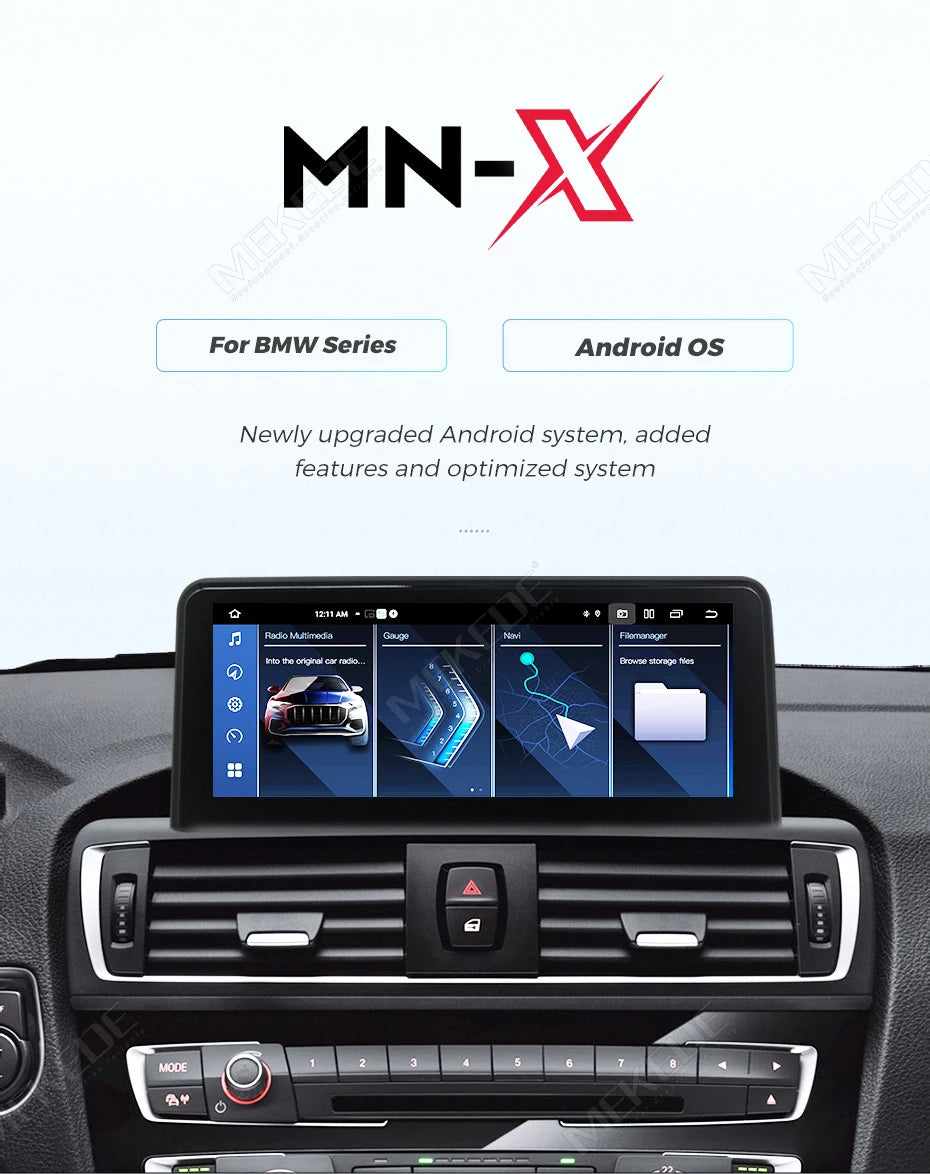 Mekede, autoradio Android da 8,8 pollici, stile originale, con CarPlay wireless e Android Auto, sistema multimediale per BMW X3 F25 e X4 F26 (2014-2016), sistema NBT, 4G LTE, WiFi, Bluetooth, navigazione GPS, lettore video 4K