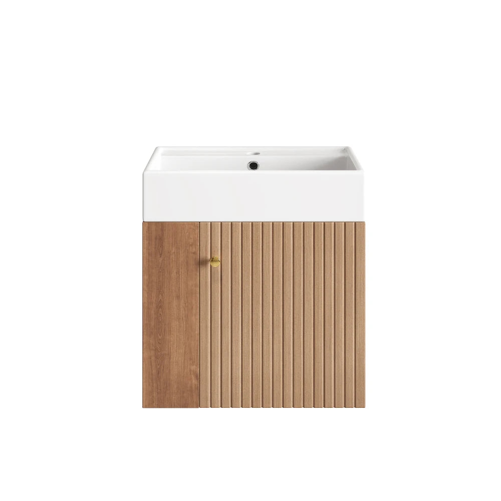 Mobile bagno sospeso con lavabo 55 × 31 × 66,5 cm e vani laterali