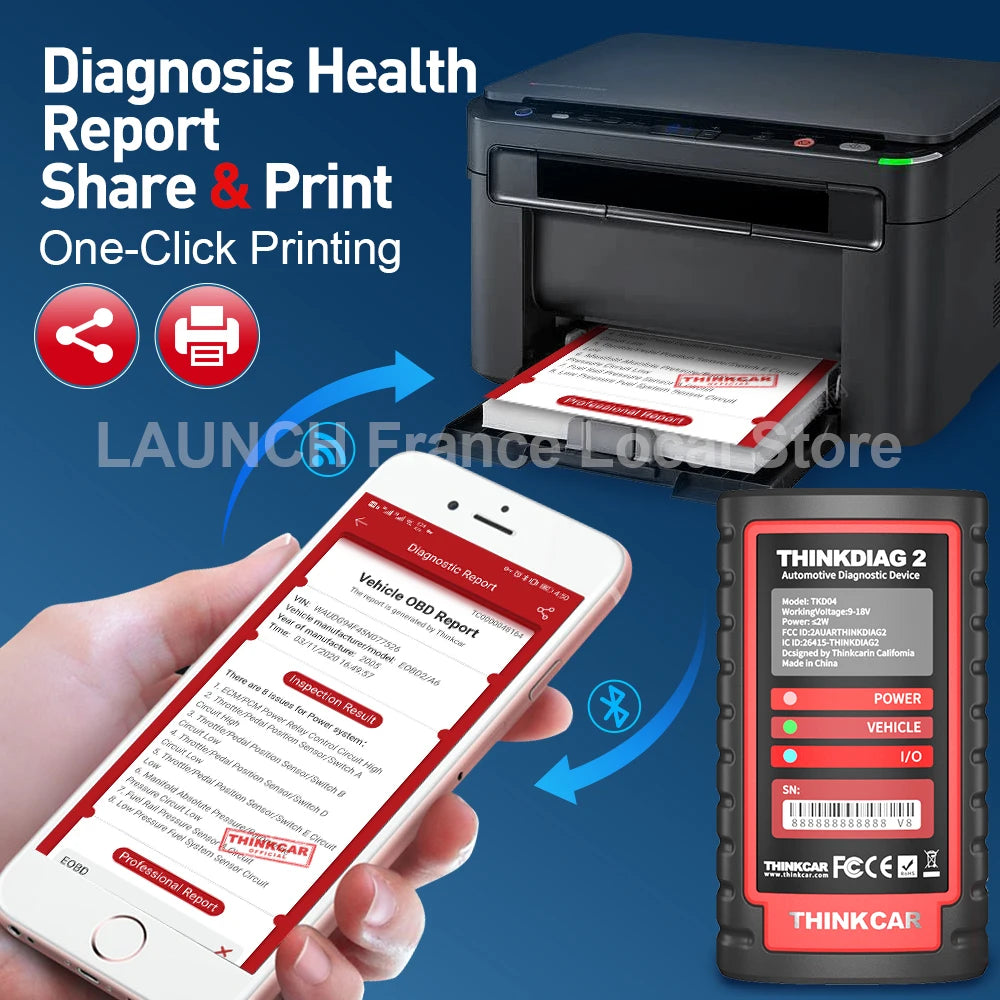 Thinkdiag 2 Ediag Plus Strumenti Diagnostici OBD2 con Protocollo CAN FD, Bluetooth, Codifica ECU, Test Attivo, Scanner OBD2 per Tutti i Sistemi