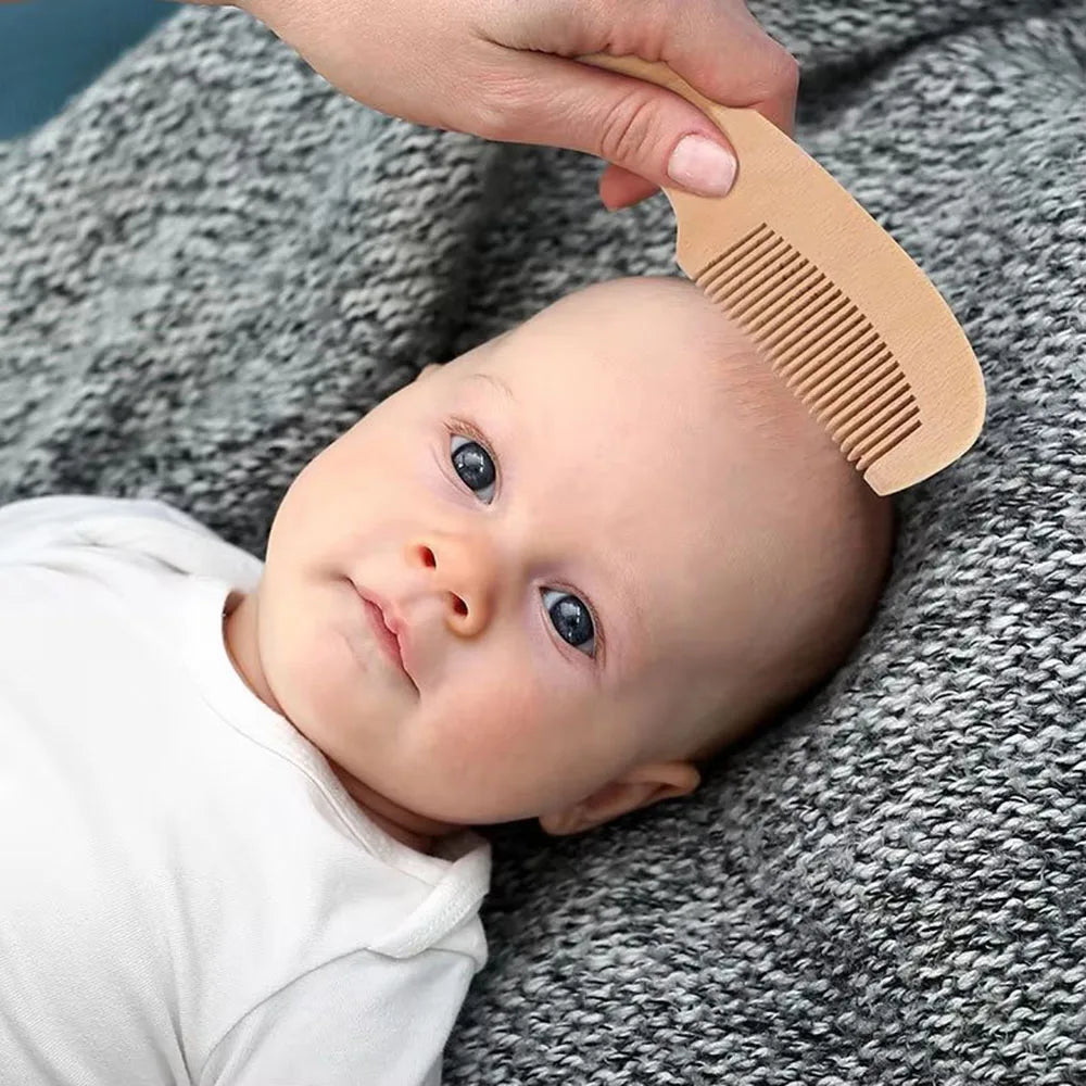 3 pezzi pettine per spazzola in legno per neonato in lana per neonato spazzola per capelli per neonato massaggiatore per testa pettine portatile spazzola per capelli pettine da bagno
