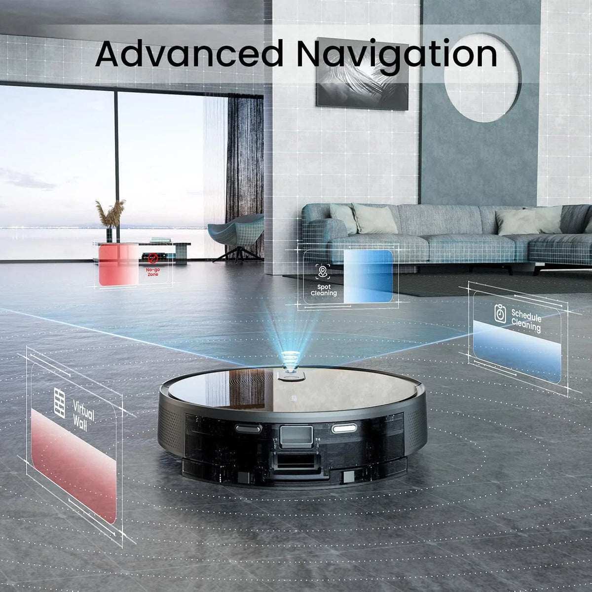 Robot Aspirapolvere Arnagar S9 con Svuotamento Automatico, Raccolta Polvere, Funzione Lavapavimenti, 8000Pa, 4800mAh, Basso Rumore, Controllo tramite APP per la Pulizia Domestica