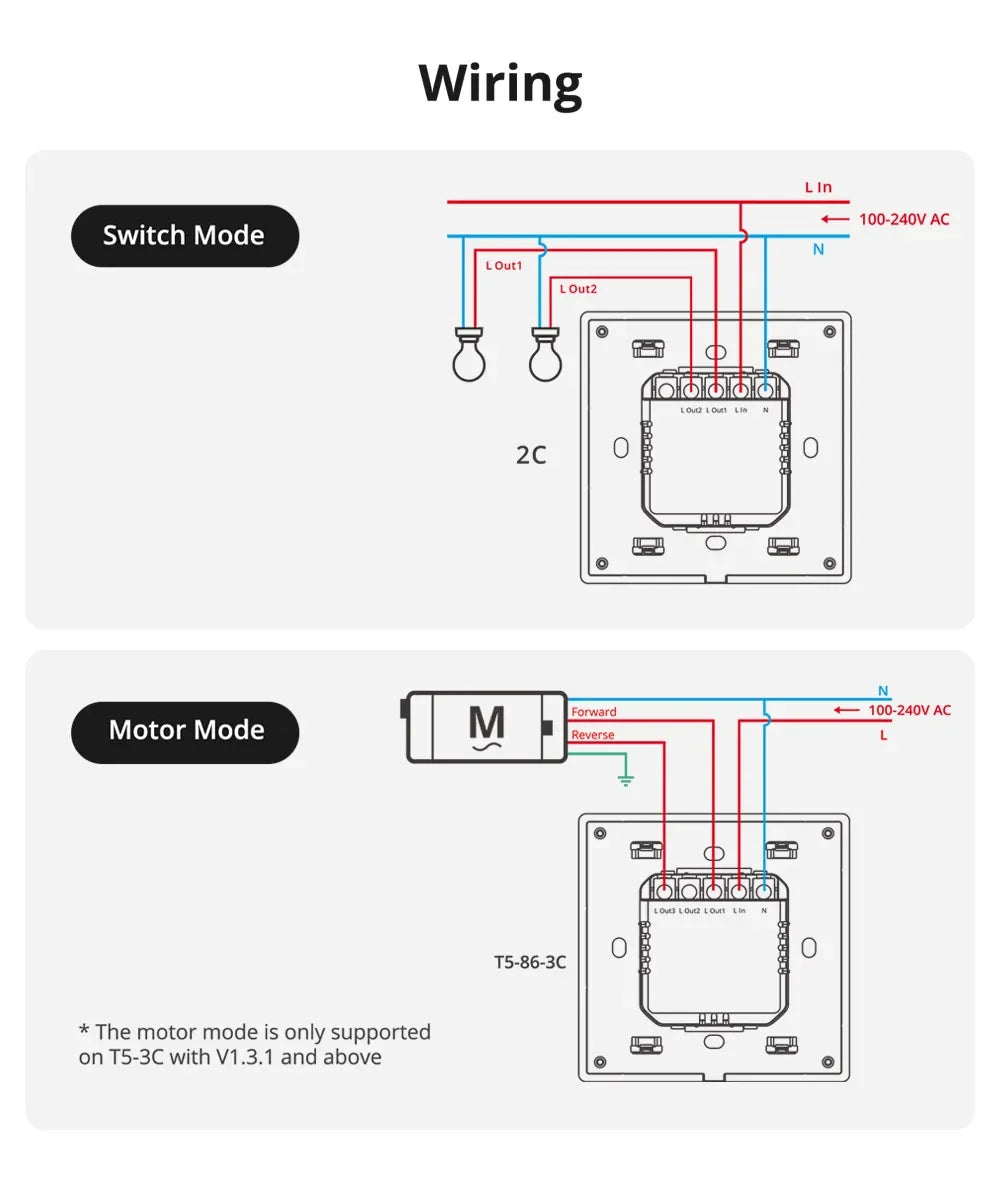 Sonoff TX Ultimate SONOFF T5 Sonoff Interruttore da parete 86/120 Accesso completamente touch Bordo luminoso a LED Multi-sensoriale tramite Alexa Home Smartthings