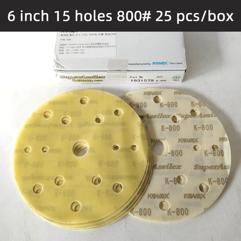 25 pezzi KOVAX carta morbida opaca da 6 pollici autoadesiva floccata carta vetrata rotonda 150mm vernice per auto superficie bellezza lucidatura
