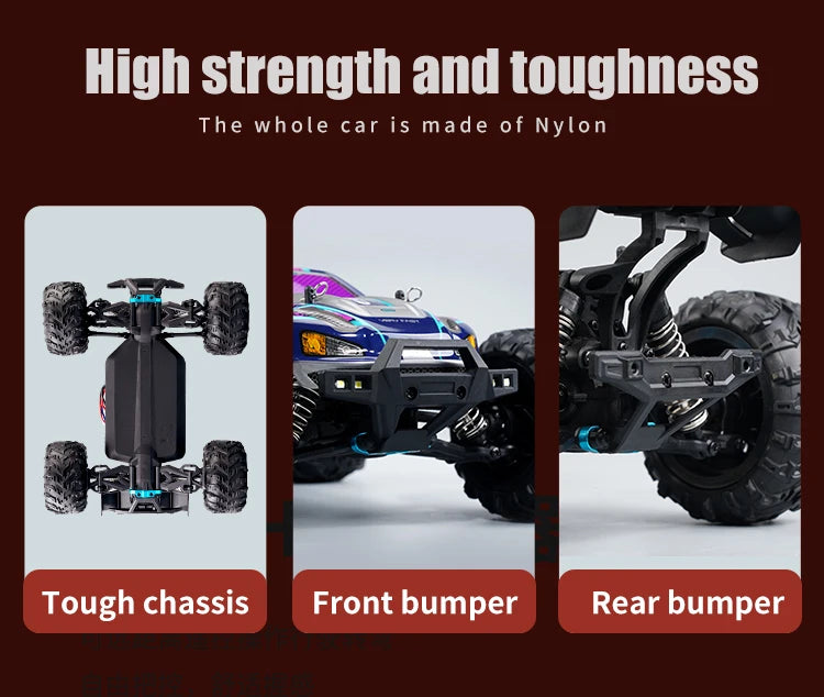 ZWN 1:16 70KM/H o 50KM/H Auto RC 4WD con LED, Auto Telecomandate ad Alta Velocità, Monster Truck da Drift per Bambini Vs Wltoys 144001 Giocattoli