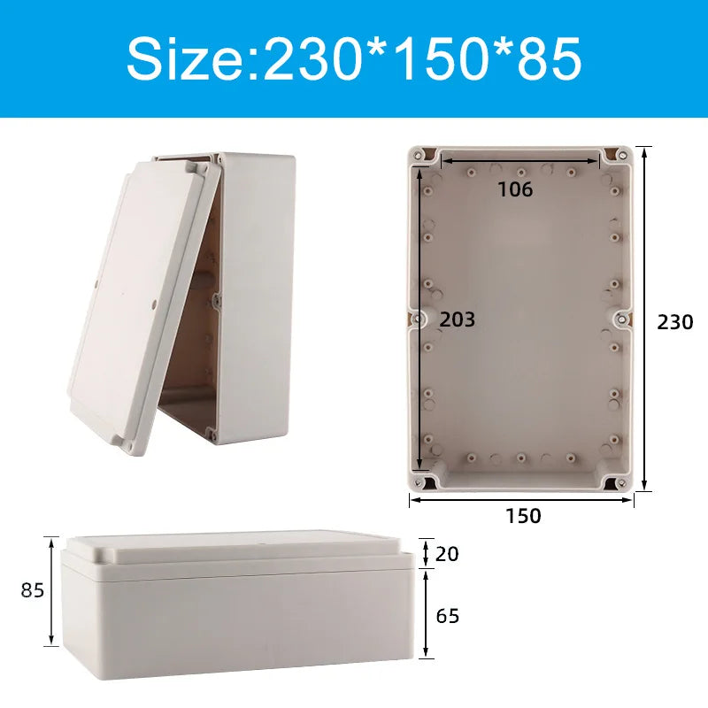 Scatola di giunzione in plastica ABS serie F Cavo a vite Scatola di giunzione impermeabile personalizzata Custodia per scatola di giunzione elettrica esterna Ip66