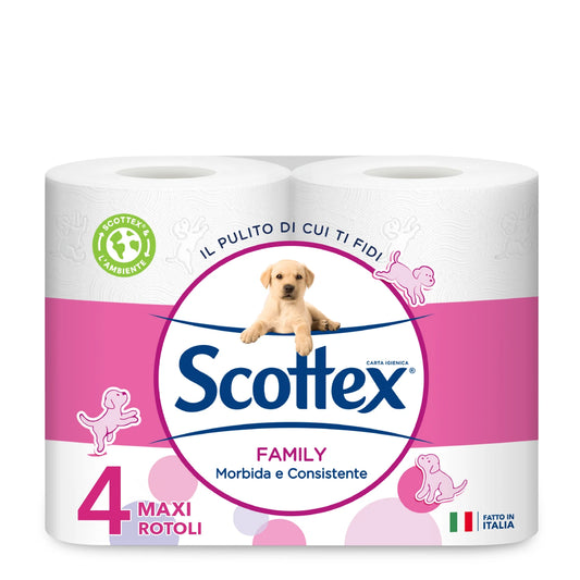 Scottex Family Carta Igienica, Confezione 100% Riciclabile, Fatto in Italia, 24 Rotoli