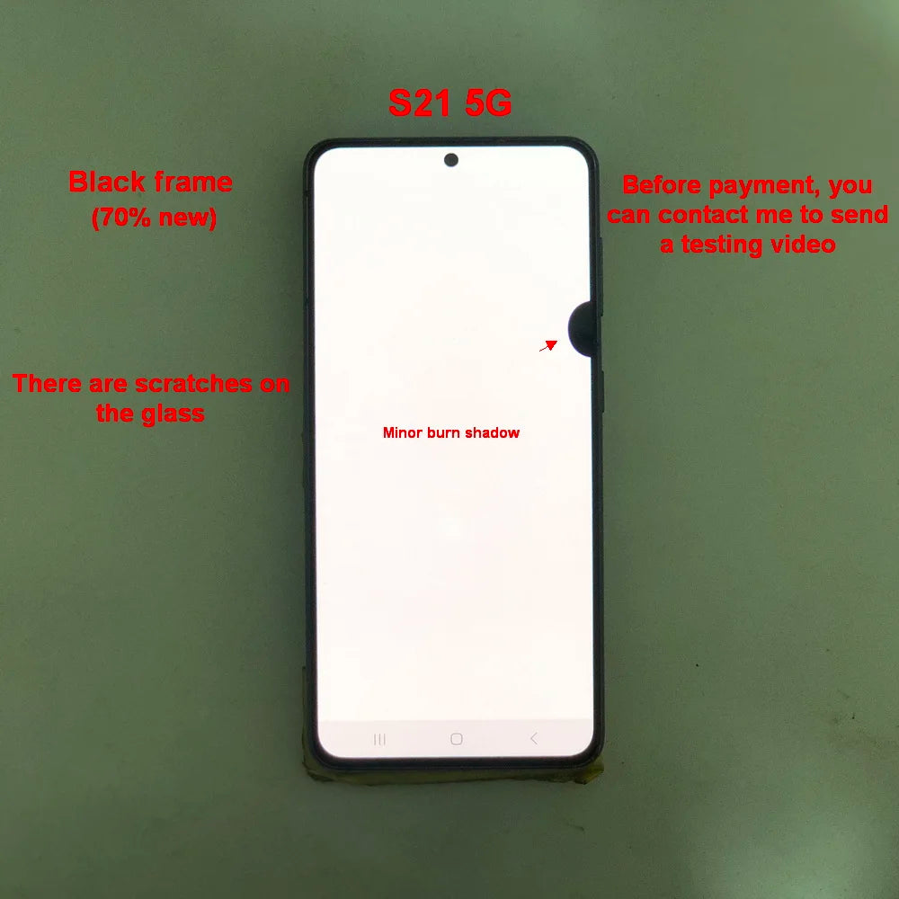 Display LCD Super AMOLED per Samsung S21 5G G990F G991F G991U G991B/DS, Schermo Touch Digitizer 6.2'' con Difetti, Ricambio Schermo