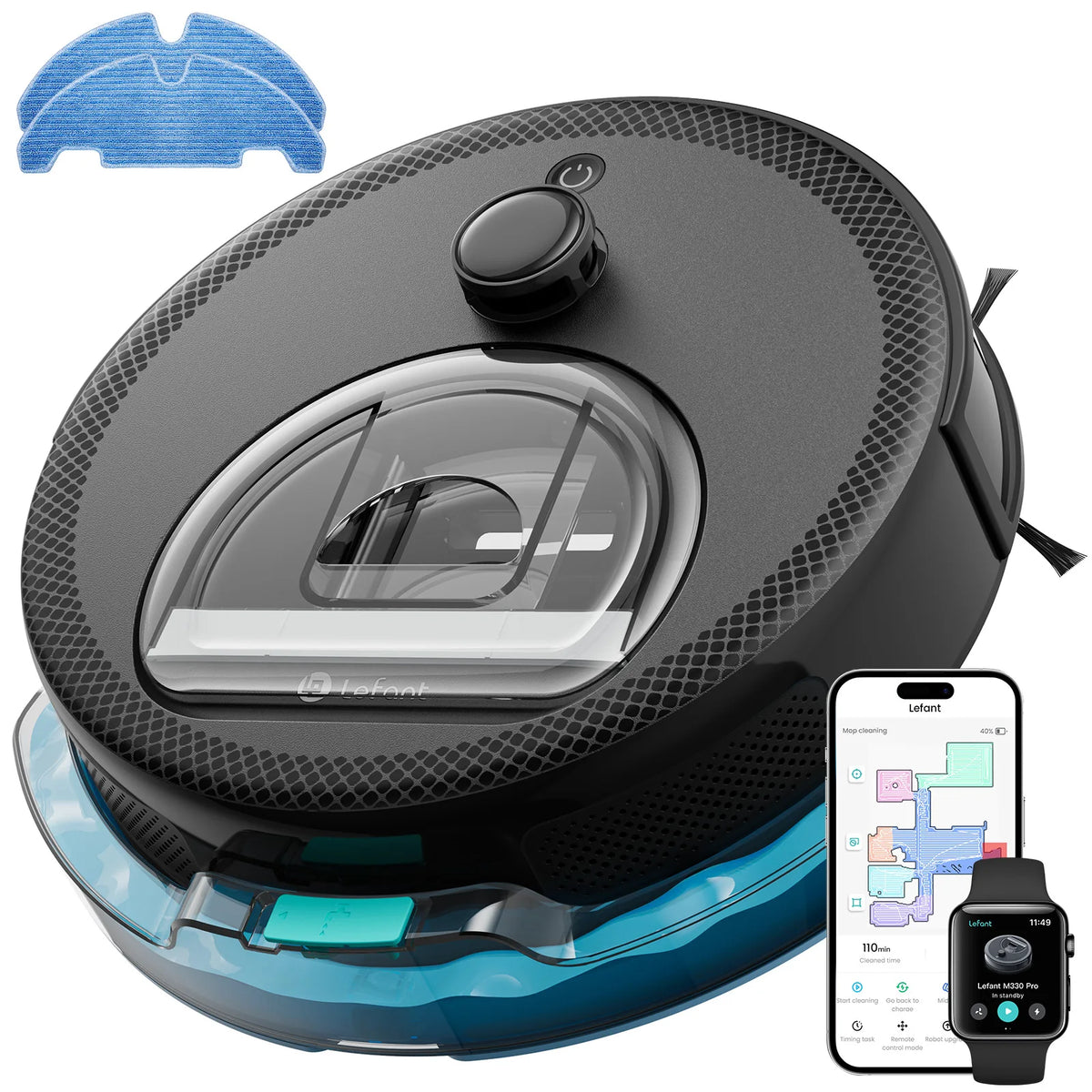 LEFANT M330 Pro M330S Robot aspirapolvere con mappatura, navigazione dToF, sistema di prevenzione ostacoli PSD, aspirazione 5000Pa, Alexa/APP/WiFi