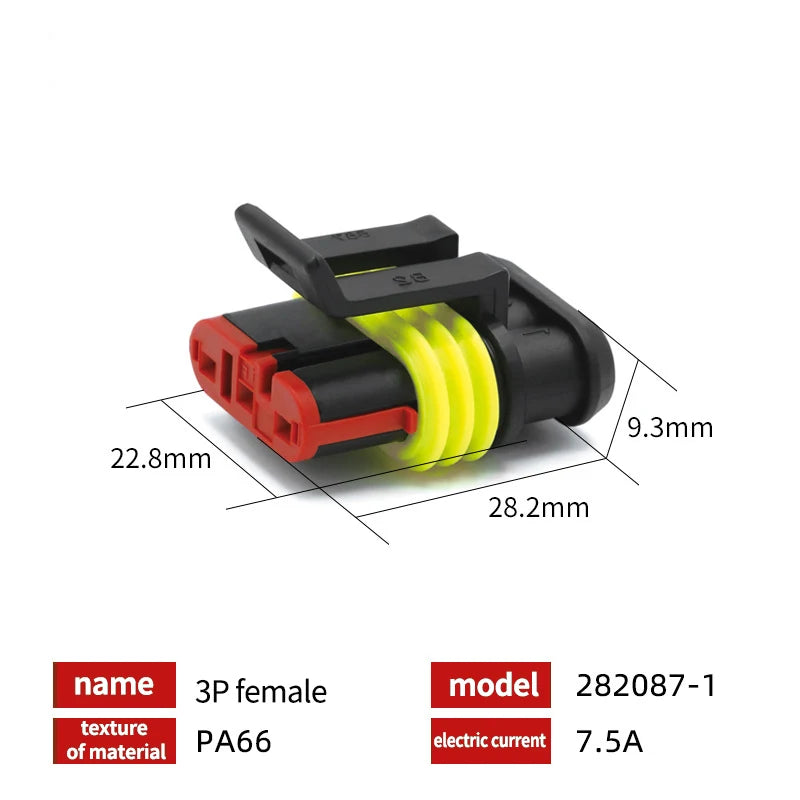 20/50/100 Set 1.5 Serie AMP Automobile Connettori 1/2/3/4/5/6 Pin Super Sigillo Impermeabile Cavo Elettrico connettore PA66 Nylon