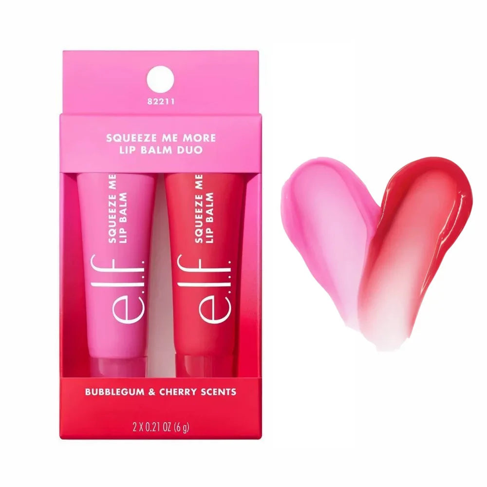 Set Lucidalabbra Elfo Squeeze in Tubetto Morbido, Balsamo Labbra Mango Menta Bubblegum Ciliegia, Idratante, Colore Naturale, Cosmetici Labbra alla Frutta